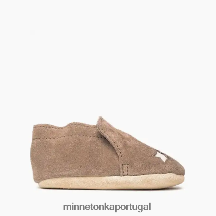 botinha infantil estrela crianças Minnetonka cinza XJTPV6474 calçados