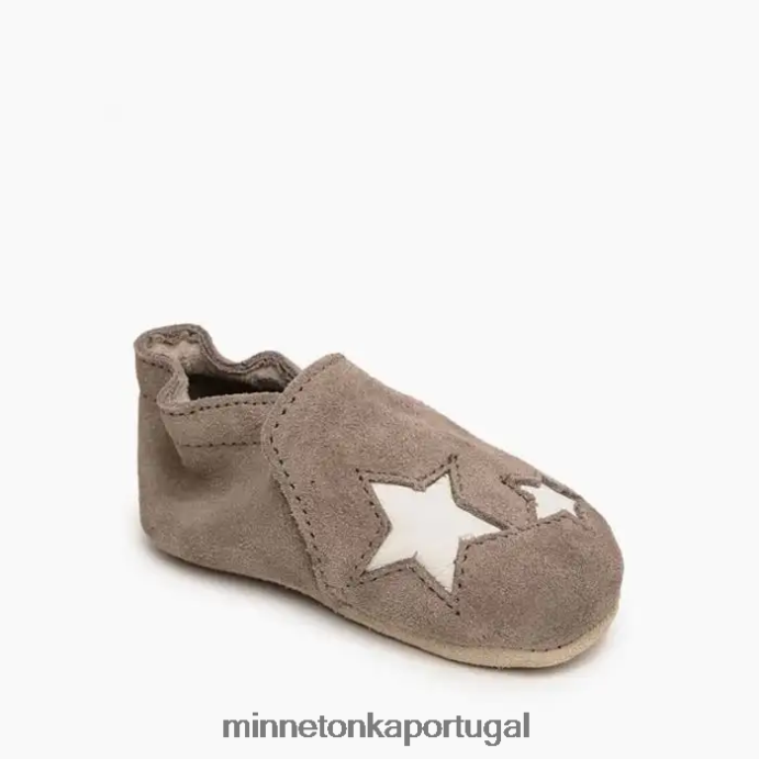 botinha infantil estrela crianças Minnetonka cinza XJTPV6474 calçados
