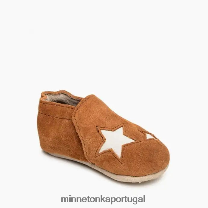 botinha infantil estrela crianças Minnetonka marrom XJTPV6473 calçados