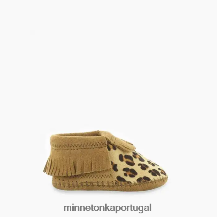 botinha riley crianças Minnetonka leopardo XJTPV6480 calçados