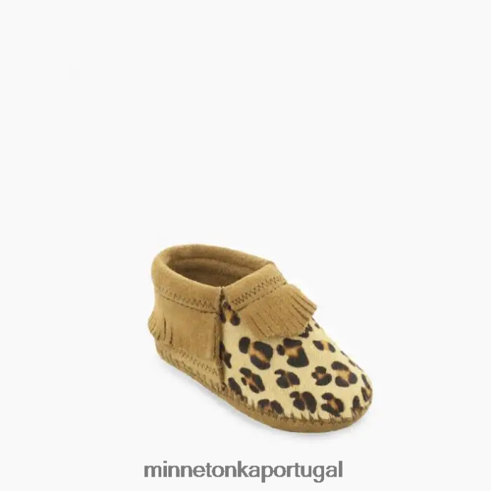 botinha riley crianças Minnetonka leopardo XJTPV6480 calçados
