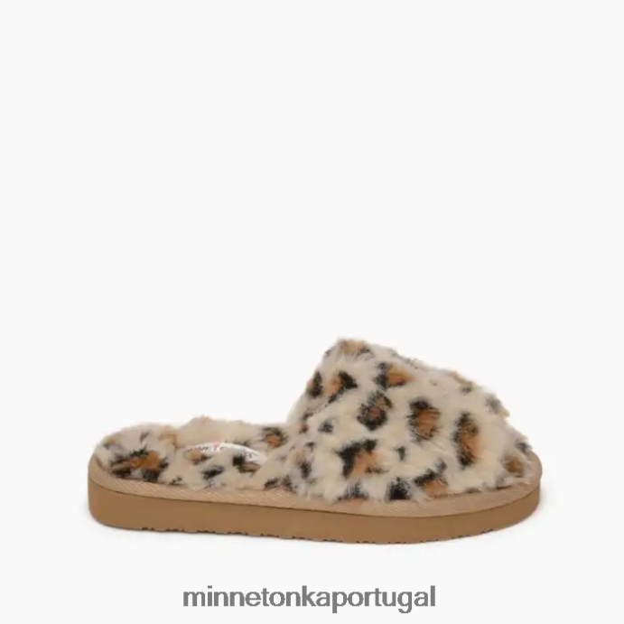 Lila crianças Minnetonka estampa de leopardo creme XJTPV6505 calçados