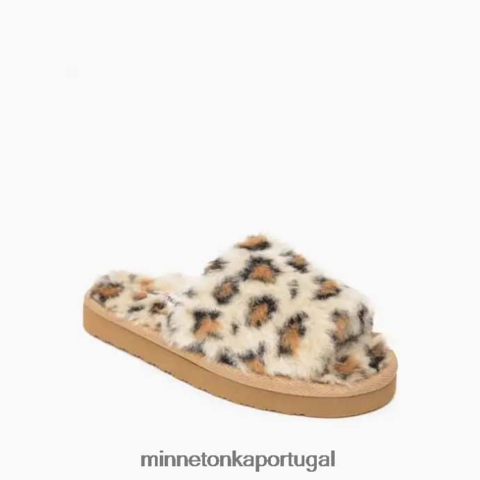 Lila crianças Minnetonka estampa de leopardo creme XJTPV6505 calçados