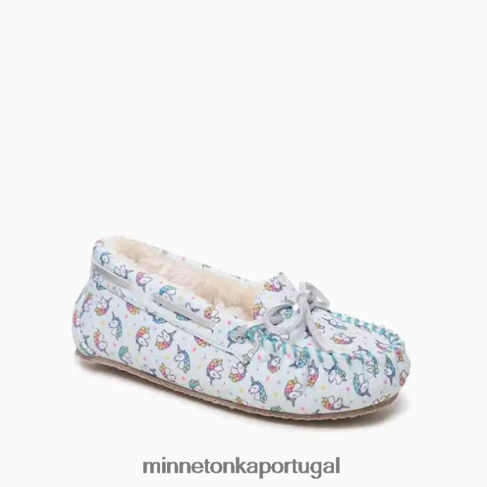 moc unicórnio crianças Minnetonka estampa de unicórnio azul XJTPV6510 calçados