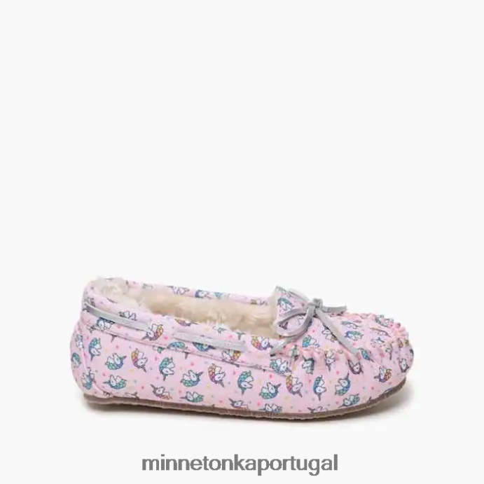 moc unicórnio crianças Minnetonka estampa de unicórnio rosa XJTPV6511 calçados