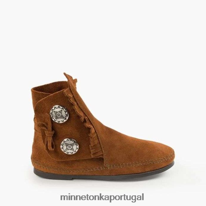 bota hardsole de dois botões homens Minnetonka marrom XJTPV6442 calçados