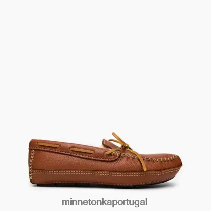 chinelo de alce de pele de carneiro homens Minnetonka carmelo XJTPV6410 calçados