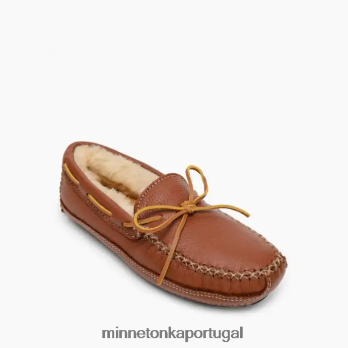 chinelo de alce de pele de carneiro homens Minnetonka carmelo XJTPV6410 calçados