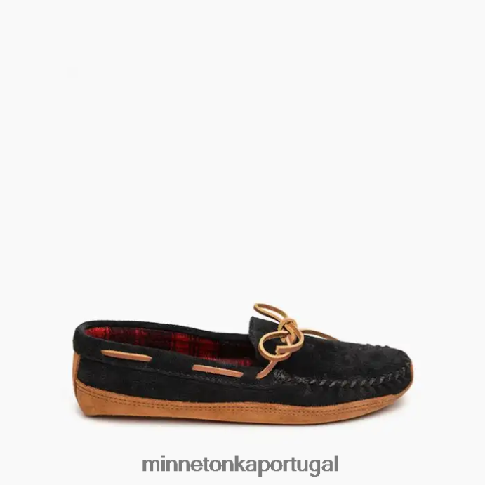 lã de fundo duplo homens Minnetonka preto XJTPV6364 calçados
