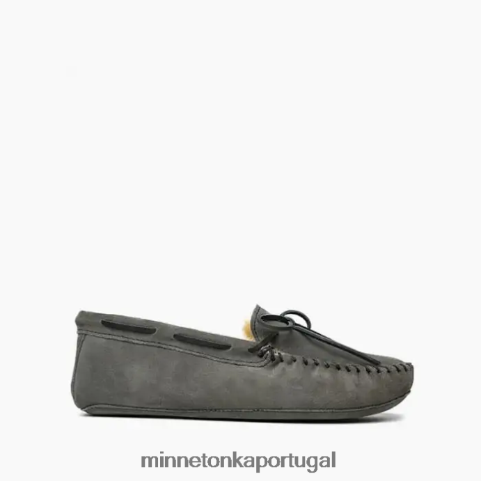 moc com sola macia de pele de carneiro homens Minnetonka cinza XJTPV6405 calçados