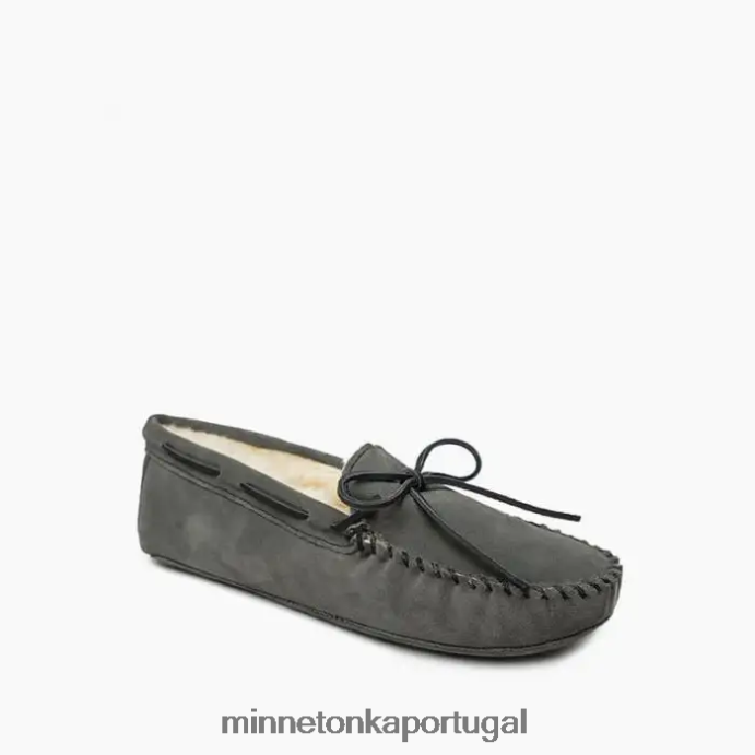 moc com sola macia de pele de carneiro homens Minnetonka cinza XJTPV6405 calçados