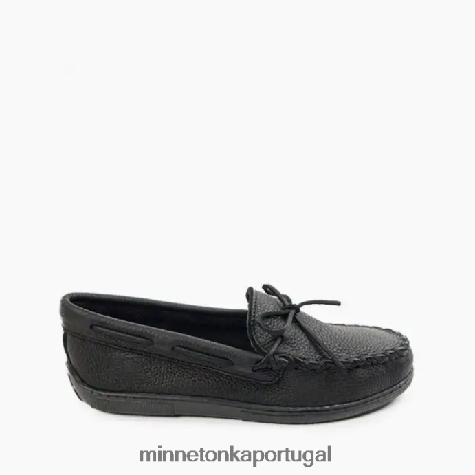 clássico de couro de alce homens Minnetonka preto XJTPV6324 calçados