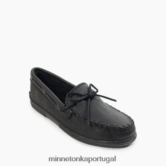 clássico de couro de alce homens Minnetonka preto XJTPV6324 calçados