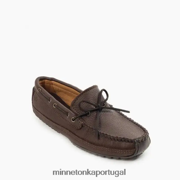 fim de semana de couro de alce homens Minnetonka chocolate XJTPV6342 calçados