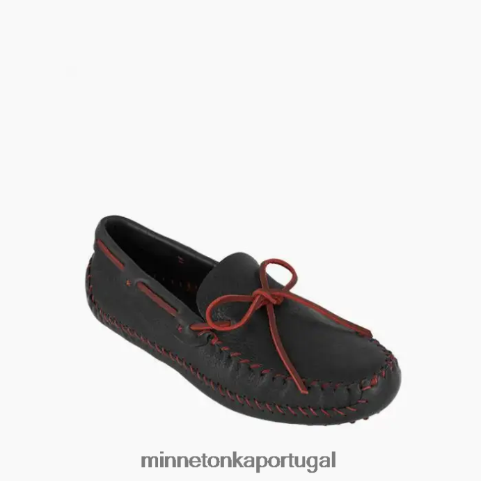 p.w. dirigindo moc homens Minnetonka preto/conhaque XJTPV6379 calçados