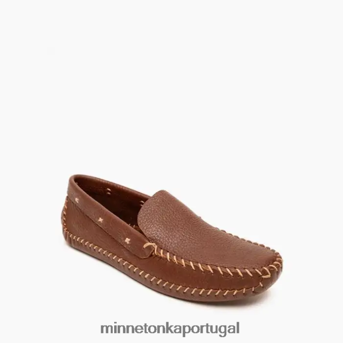 p.w. mocassim de condução com sola macia homens Minnetonka marrom XJTPV6374 calçados