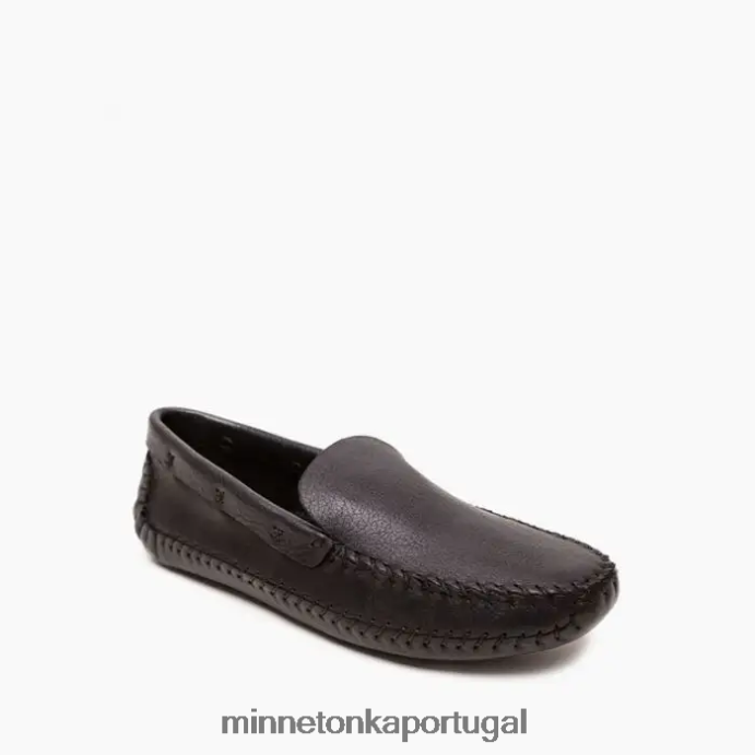 p.w. mocassim de condução com sola macia homens Minnetonka preto XJTPV6372 calçados
