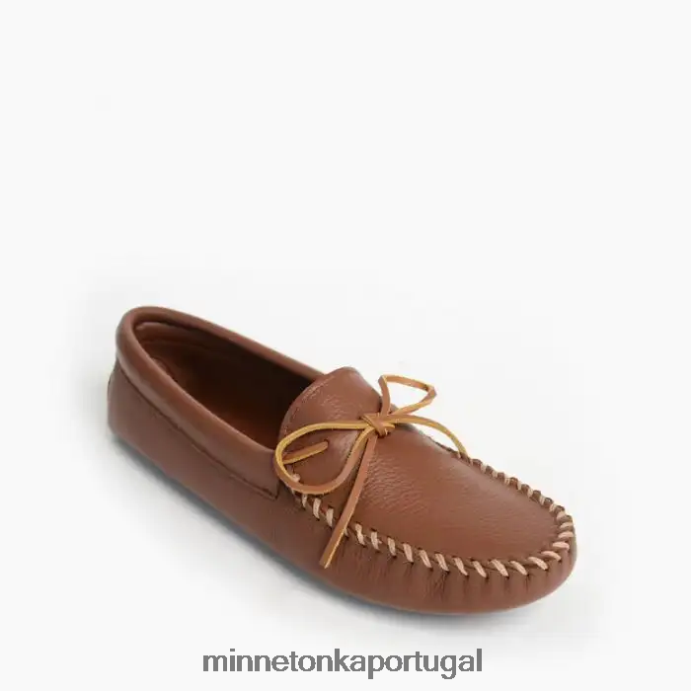 sola macia dupla de pele de veado homens Minnetonka carmelo XJTPV6336 calçados