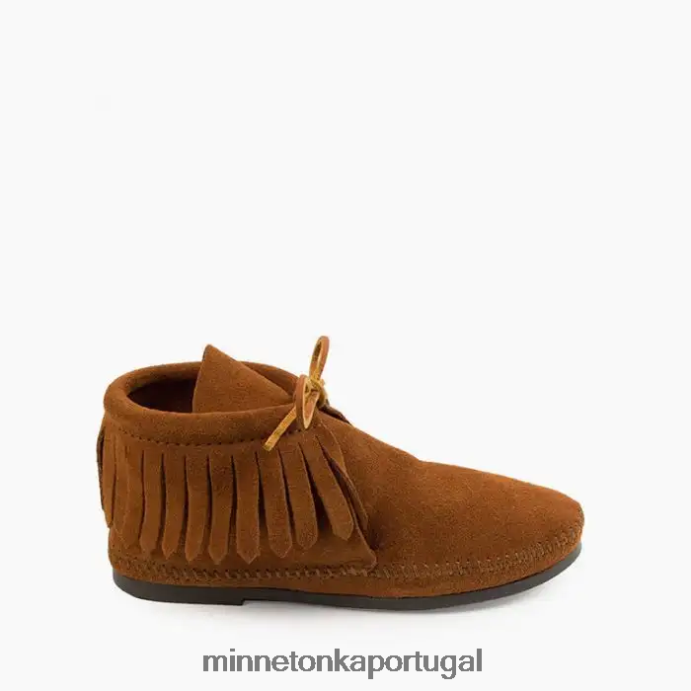 bota clássica com franja e sola dura mulheres Minnetonka marrom XJTPV630 calçados