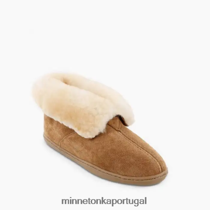 bota de pele de carneiro mulheres Minnetonka bronzeado dourado XJTPV634 calçados