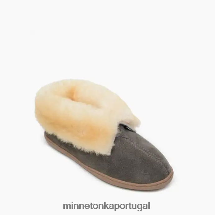 bota de pele de carneiro mulheres Minnetonka cinza XJTPV635 calçados