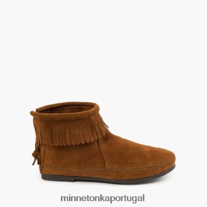 bota hardsole com zíper traseiro mulheres Minnetonka marrom XJTPV66 calçados