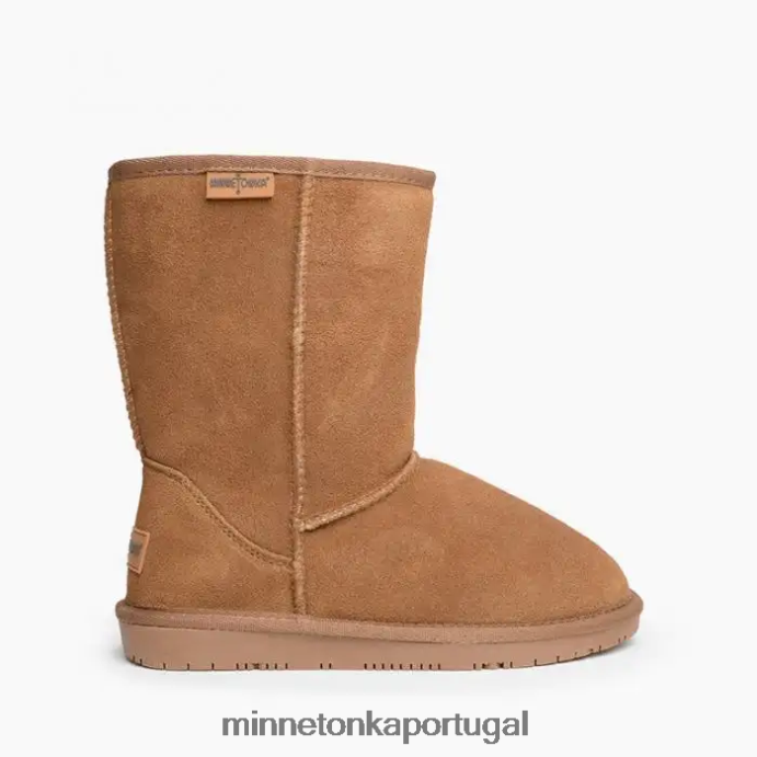bota olímpica curta mulheres Minnetonka bronzeado dourado XJTPV643 calçados