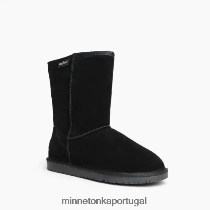 bota olímpica curta mulheres Minnetonka preto XJTPV642 calçados