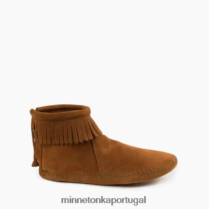 bota softsole com zíper traseiro mulheres Minnetonka marrom XJTPV68 calçados