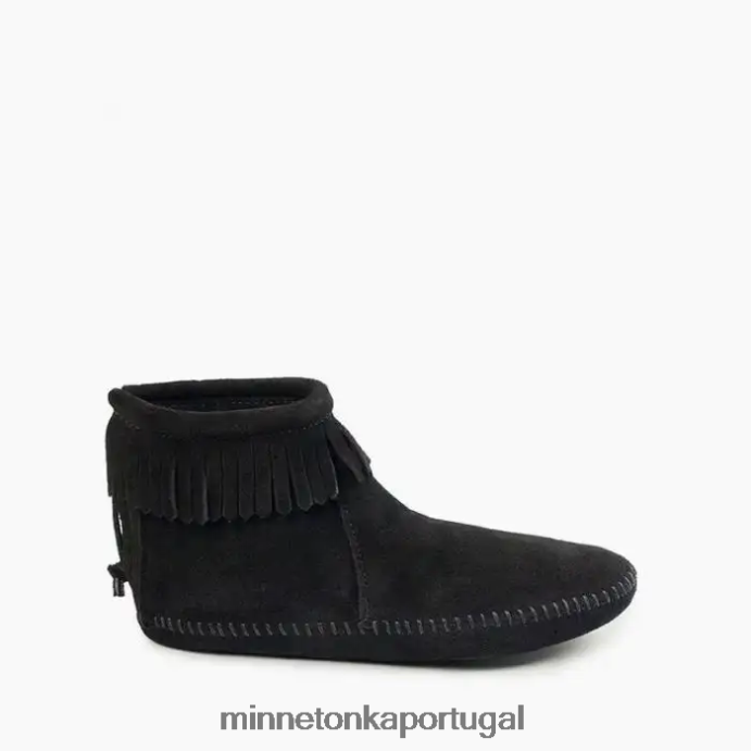 bota softsole com zíper traseiro mulheres Minnetonka preto XJTPV67 calçados