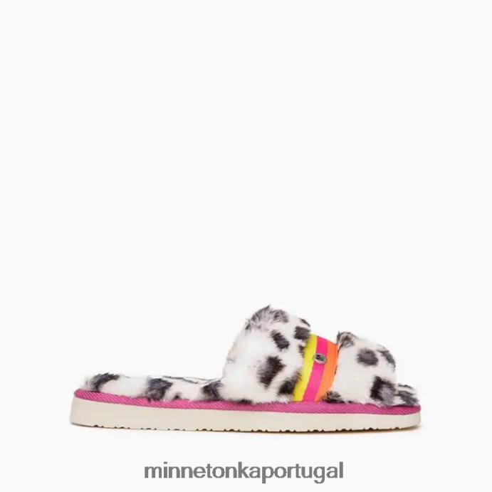 Londres mulheres Minnetonka estampa de leopardo branco XJTPV6279 calçados