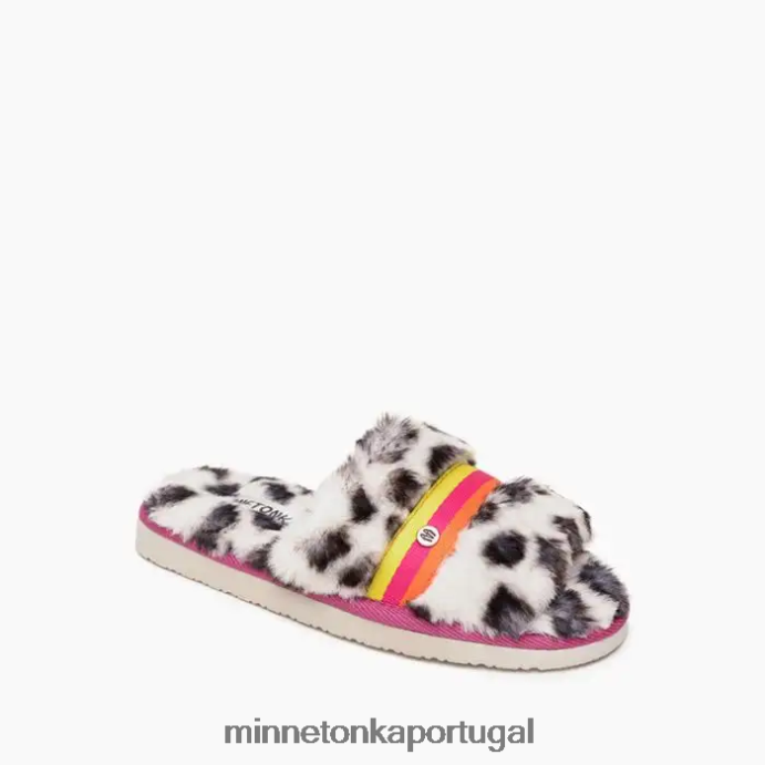 Londres mulheres Minnetonka estampa de leopardo branco XJTPV6279 calçados