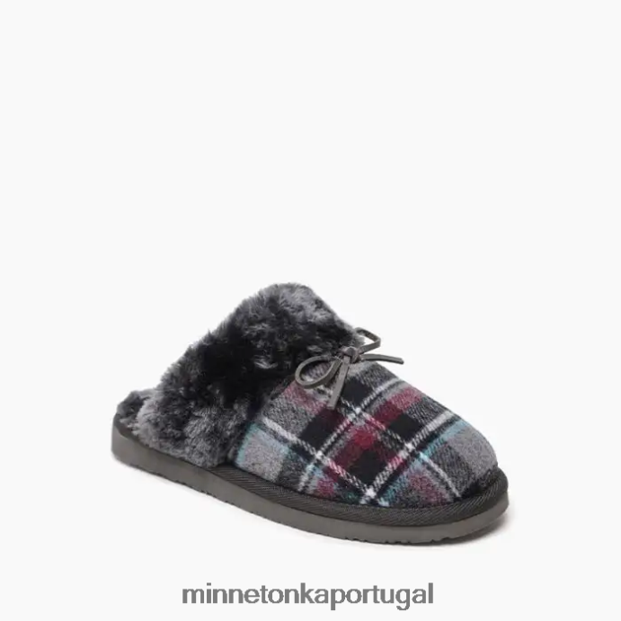 enxurrada mulheres Minnetonka xadrez cinza de outono XJTPV6306 calçados