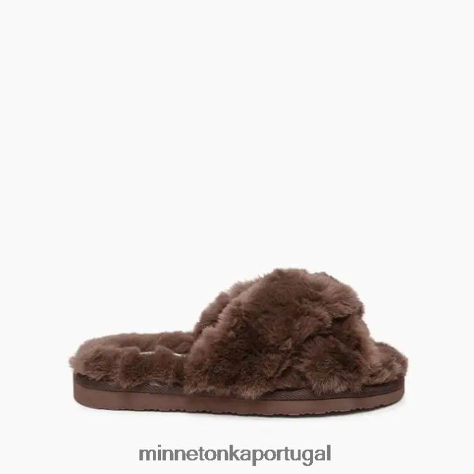 faixa transversal de pelúcia mulheres Minnetonka cacau XJTPV6301 calçados