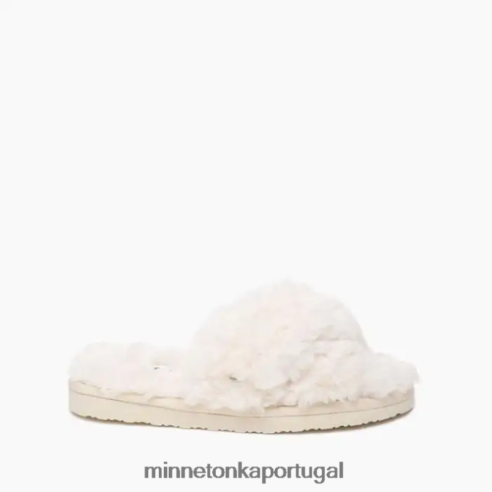 faixa transversal de pelúcia mulheres Minnetonka creme XJTPV6302 calçados