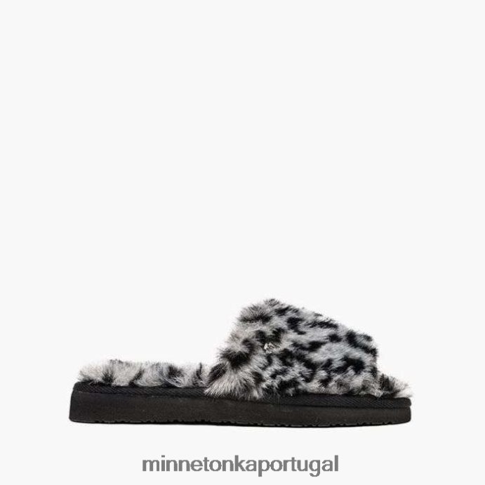 haha mulheres Minnetonka estampa de leopardo cinza XJTPV6292 calçados
