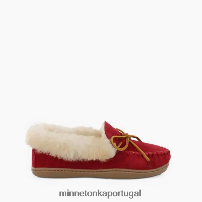 moc de pele de carneiro alpino mulheres Minnetonka vermelho XJTPV6228 calçados