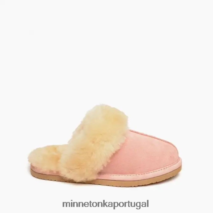 slide de pele de carneiro mulheres Minnetonka blush rosa XJTPV6237 calçados