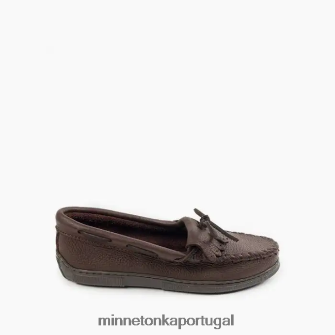 Kilty de couro de alce mulheres Minnetonka chocolate XJTPV6113 calçados