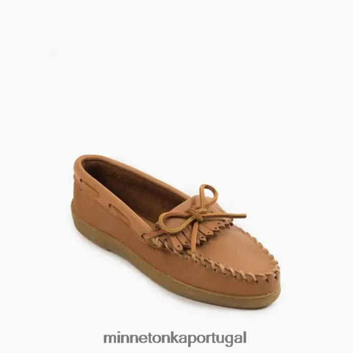 Kilty de couro de alce mulheres Minnetonka natural XJTPV6114 calçados