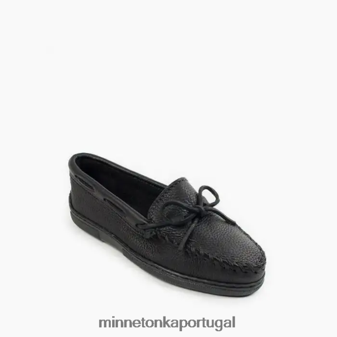 clássico de couro de alce mulheres Minnetonka preto XJTPV6107 calçados