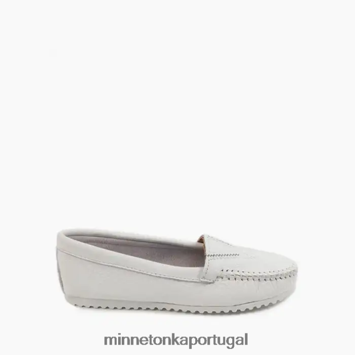 frente sangrenta de pele de veado mulheres Minnetonka branco XJTPV6123 calçados