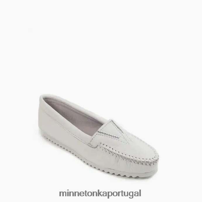 frente sangrenta de pele de veado mulheres Minnetonka branco XJTPV6123 calçados