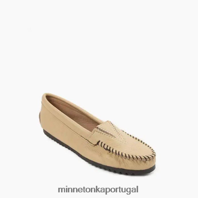 frente sangrenta de pele de veado mulheres Minnetonka champanhe XJTPV6121 calçados