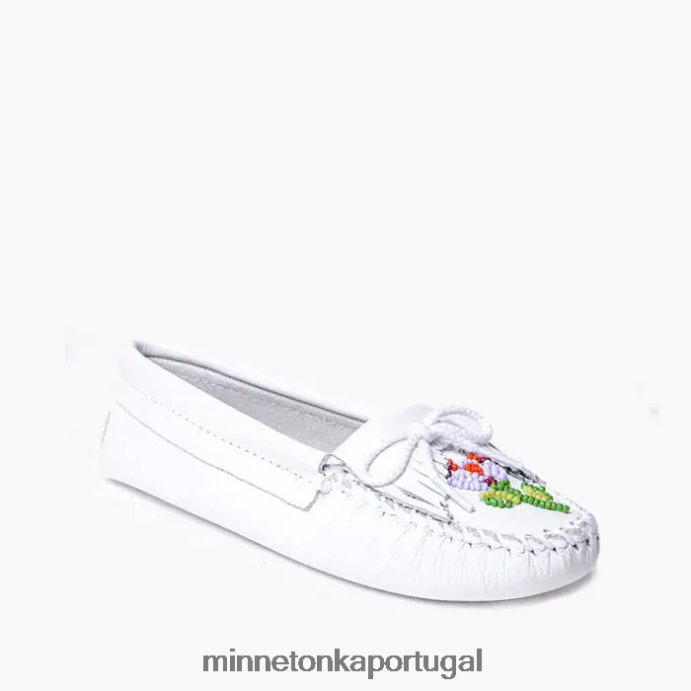 moc de sola macia ziigwan waabigwan mulheres Minnetonka branco XJTPV6141 calçados