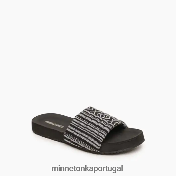 Heidi mulheres Minnetonka tira negra XJTPV6175 calçados
