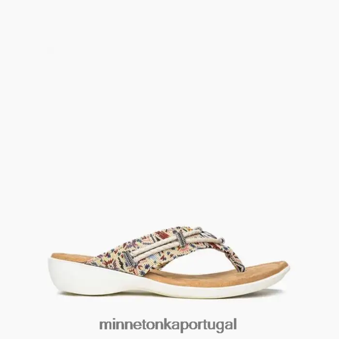 Silverthorne 360 mulheres Minnetonka estampa de bordado creme XJTPV6156 calçados