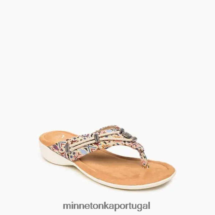 Silverthorne 360 mulheres Minnetonka estampa de bordado creme XJTPV6156 calçados