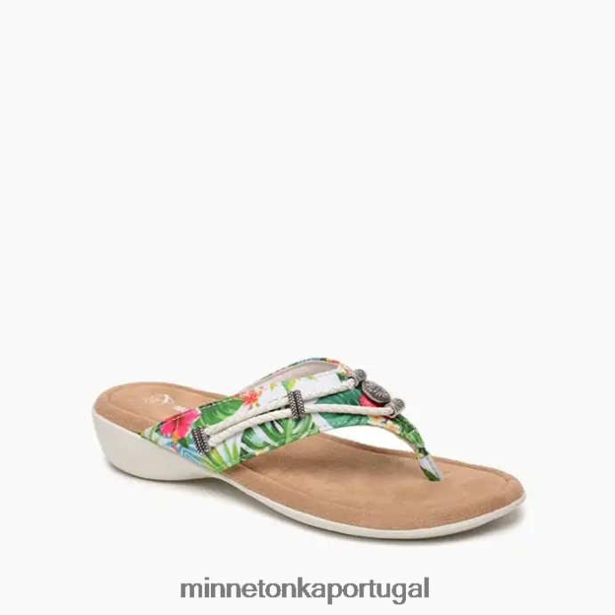 Silverthorne 360 mulheres Minnetonka estampa tropical branca XJTPV6164 calçados