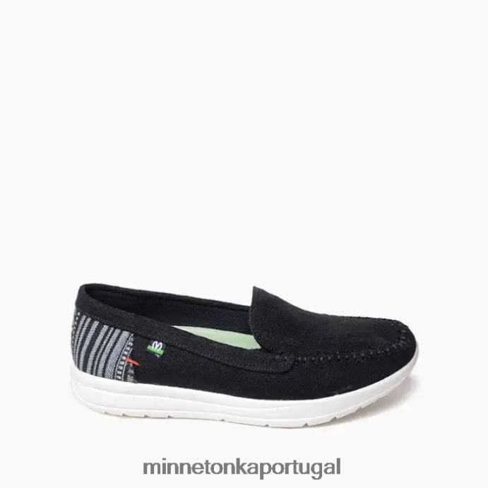 descobrir mulheres Minnetonka linho preto XJTPV6104 calçados